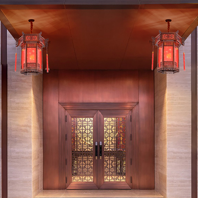 中式吊灯仿古实木宫灯宫廷古建筑客栈餐厅寺庙长廊亭子六角红灯笼