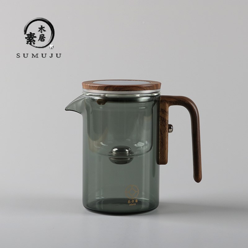 飘逸杯泡茶壶玻璃内胆耐高温茶壶A一键过滤茶水分离磁吸无杆泡茶