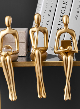 现代轻奢抽象人物艺术摆件高档办公室书架工艺品客厅X玄关家居饰