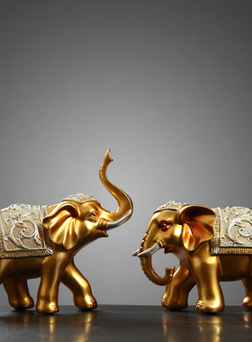 北欧招财大象小摆件客厅办公室电B视柜玄关鞋柜酒柜装饰品家居摆