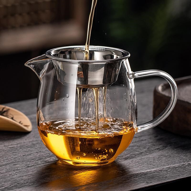 茶具小青柑分茶杯公道杯耐热加厚高F硼硅玻璃公杯茶漏网器茶壶过