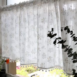 简约飘窗半帘隔断窗帘阳台橱柜衣柜遮挡帘 田园小清新雏菊碎花欧式