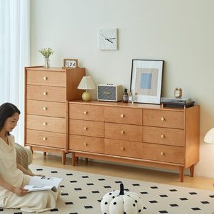 繁丰五斗柜卧室床尾柜实木置物柜客厅储物柜靠墙抽屉柜斗橱收纳柜