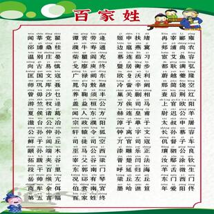 百家姓海报展板弟子规客家百家姓国学经典欣赏百家姓墙贴墙纸KT板