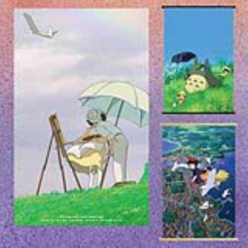 宫崎骏挂画海报龙猫日本卡通动画电影装饰画儿童房卧室动漫墙壁纸