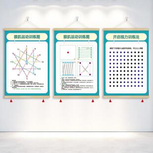 眼睛肌肉运动训练图挂画眼肌锻炼法眼球挂图保护视力装饰画GZX18