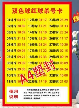 彩票站专用走势图海报福彩双色球红球杀号选号技巧彩色a4塑封