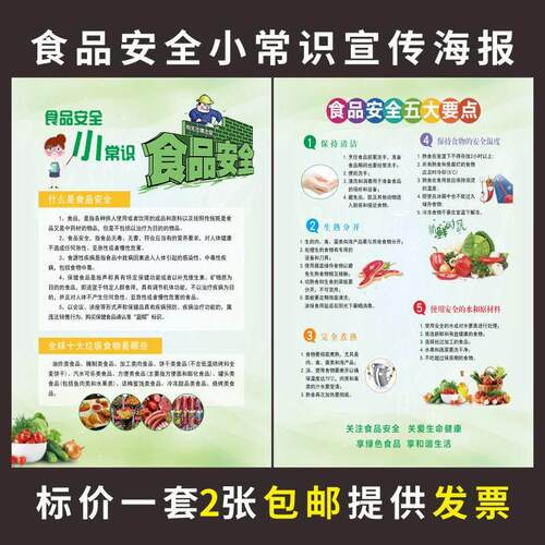 学校工厂企业食堂食品安全小常识安全五大要点海报挂图展板贴画