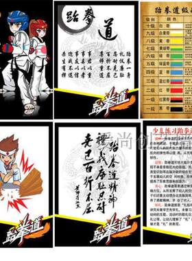 跆拳道馆墙贴玻璃贴武馆培训中心教室墙壁装饰贴画道馆布置贴纸
