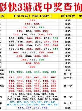 福彩快3游戏中奖查询表福利彩票投注站宣传快三投注指南海报广告
