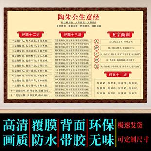陶朱公生意经商训海报十八法中式家用墙贴商用壁纸墙范蠡经商务用