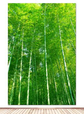 竹林墙贴画客厅走廊过道玄关装饰画绿色竹子风景壁画竖版挂画自粘