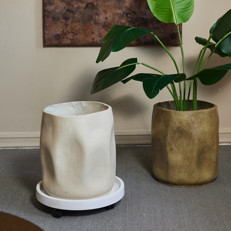 不规则花盆大号轻奢高级感龙血树龟D背竹专用镁泥花盆简约现代客