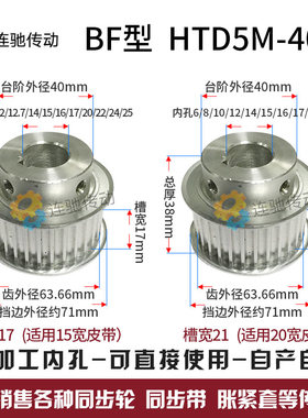 同步轮HTD5Mf-40齿 6/8/10/12/12.7/14/15/16/17/20/22/24/25 BF
