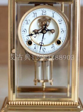 古典钟表 机械座钟 欧式镀金明卡伦机芯四明座钟