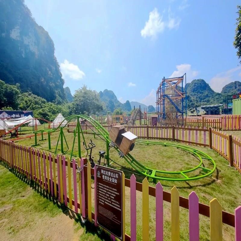 网红坑爹过山车亲子乐园互动人力脚蹬轨道火车P户外无动力游乐设