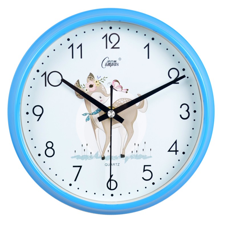 康巴丝网红卡通i挂钟静音客厅挂表现代简约卧室钟表大气家用免打