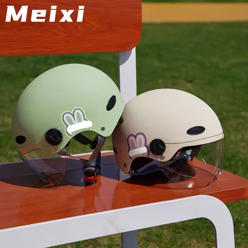 3c认证电动车头盔男女夏季防晒电瓶摩H托车安全帽可爱四季通用半