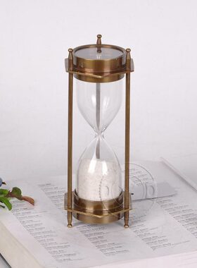 进口简约纯铜沙漏摆件 北欧式创意家居软装饰品客厅电视柜摆设
