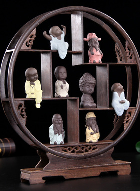 禅意小和a尚沙弥陶瓷家居饰品博古架工艺品客厅室内装饰创意小摆