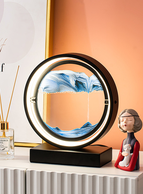 现代轻奢流沙画摆件玄关客厅电视柜酒G柜家居软装饰品乔迁新居礼