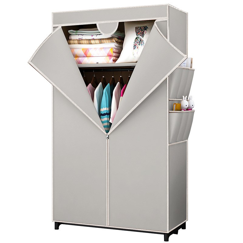 简易布衣柜小单人卧室家收纳宿舍挂衣橱布艺出租房用衣柜现代简约