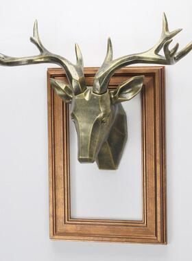 跨境 创意现代简约鹿头树脂工艺壁挂 墙面客厅背景墙装饰礼品