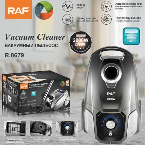 RAF欧规智能显示强力家用吸尘器吸尘卧式便携式吸尘机干湿两用