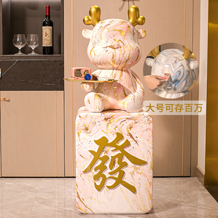 饰储蓄罐可存可 2024龙年存钱罐只进不出客w厅落地摆件大号家用装