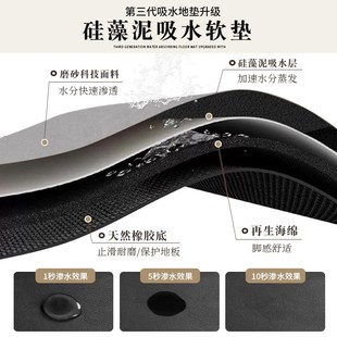 硅藻泥防滑脚垫加厚耐脏可清洗地毯 厨房专用地垫防油防水2024新款