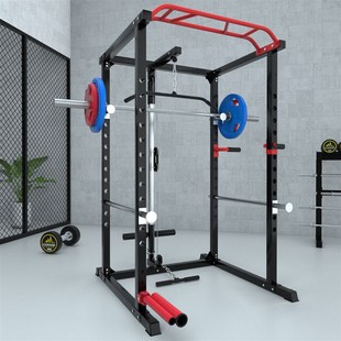 s龙门架健身杠铃架卧推架综合训练器材组 家用多功能深蹲架半框式