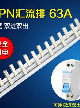 双N汇流排家用1p进汇流排+n断路器空气开关连紫 DP出双铜排接铜