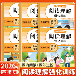 2026适用阅读理解强化训练小学1-6年级下册任选人教版提分训练书