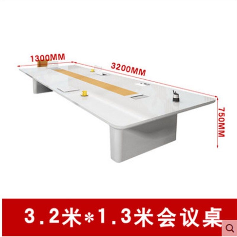 烤漆会议桌长桌简约现代长条桌个性会议室长方形接待桌椅组合白色