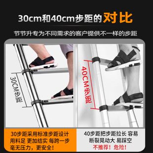 铝合金梯子单侧直梯工程家用多功能伸缩梯加厚折叠梯便携升降楼梯