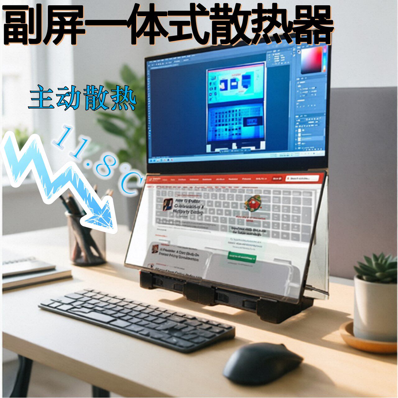 笔记本双屏散热器支架立式通用