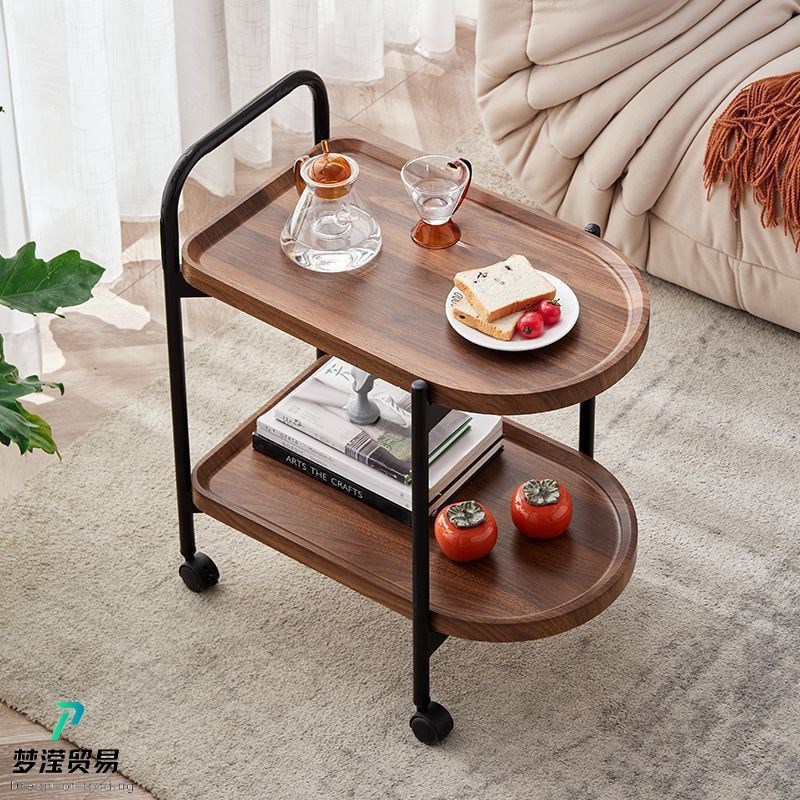 茶几新款阳台小圆桌客厅子床头置物架小推车可移动家用沙发边几无