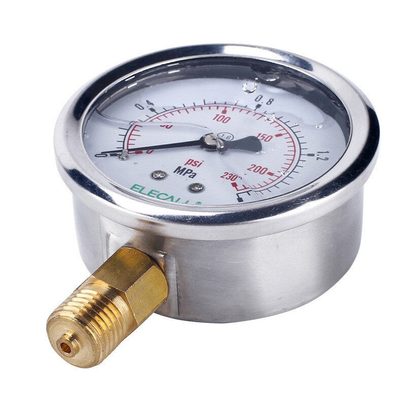 伊莱科耐震压力表气压表液压表油压表径向真空YTN-60 0-1MPA