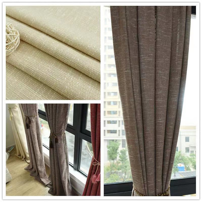 日式名宿风 850g半遮光亚麻窗帘布 颜色多选 客厅卧室书房遮阳布