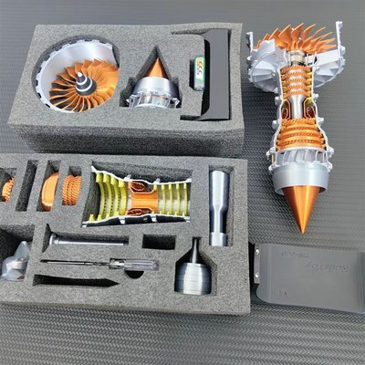 航空罗罗涡扇发动机模型电动可启动拼装模型飞机引擎礼物玩具摆件