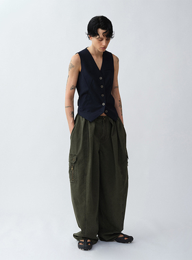 1C00M4原创设计“Drifter Pants”漫游者美式复古工装裤女长裤