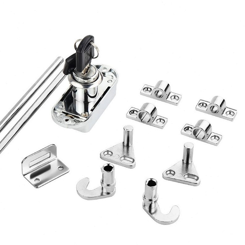 响震天地杆衣柜锁上下杆橱柜钩锁铁皮信箱天地锁更衣柜锁厂家直销