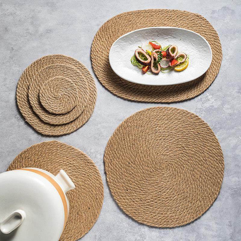 编织餐垫防烫家用厨房餐厅商用餐桌吸湿北欧隔热垫加厚手工耐用,餐饮具,餐垫,淘宝优惠券,粉丝福利购,淘宝优惠卷