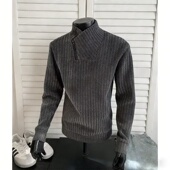 斜领拉链重磅卫衣款 春秋季 加绒加厚鱼骨纹打底衫 Danny美式 长袖 T恤