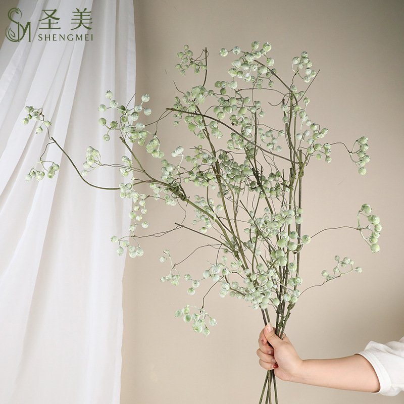 仿真果子13叉大果粒山归来果子藤条浆果缠绕枝条花艺中式花材装饰