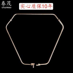 不锈钢抄网圈实心钢圈鱼捞大号加粗网框钢丝小眼三角折叠抄网头