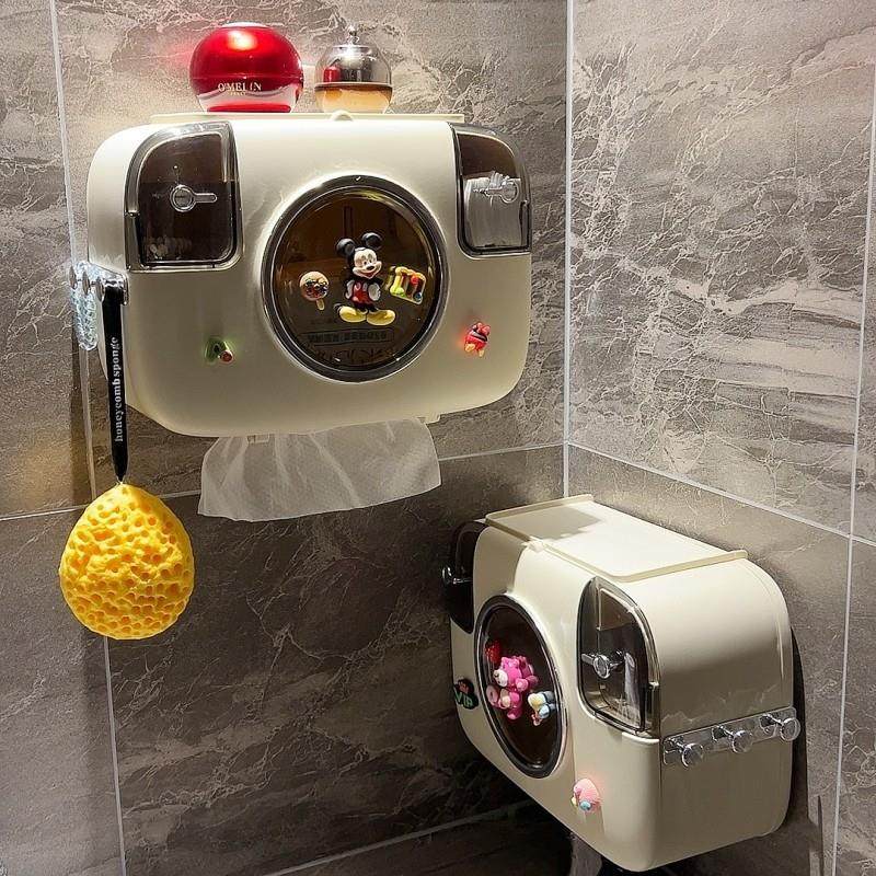 化妆室轻奢壁挂纸巾盒免打孔防水装洗脸巾收纳盒卷筒卫生纸卫生纸,家庭/个人清洁工具,卷纸器/纸巾架,淘宝优惠券,粉丝福利购,淘宝优惠卷