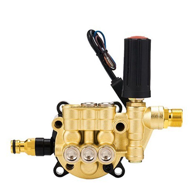 泵头总成调压式配件手提式高压清洗机car washer洗车机泵头柱塞泵