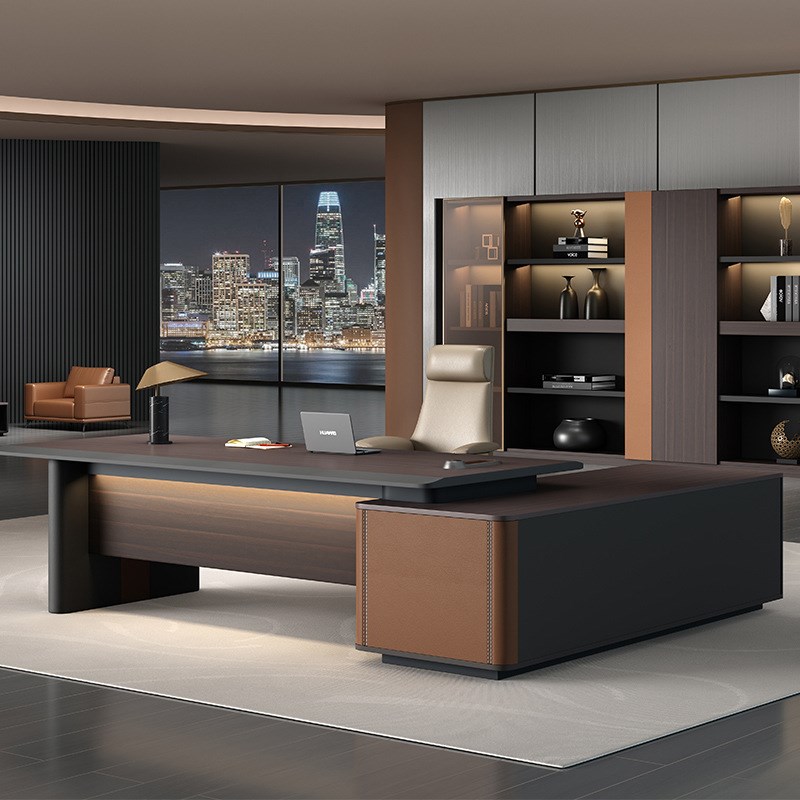 高端办公老板桌总裁桌简约现代大班台轻奢高级感董事长经理办公室