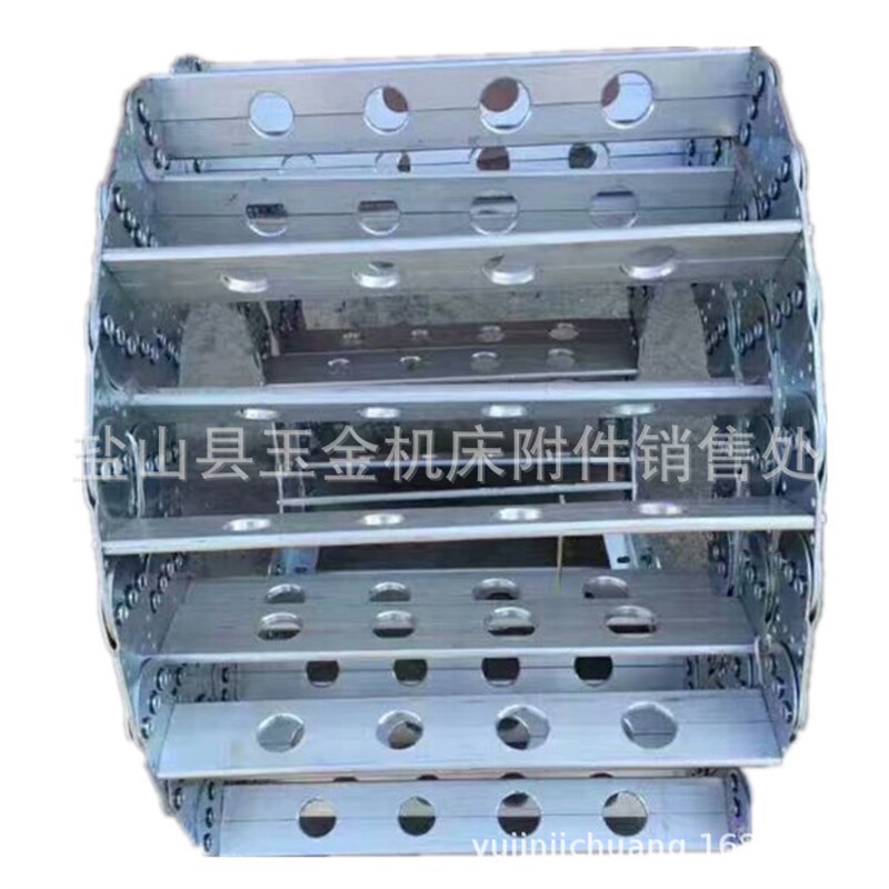 钢制拖链金属线槽机床TL桥式钢铝拖链电缆胶管工程坦克链厂家